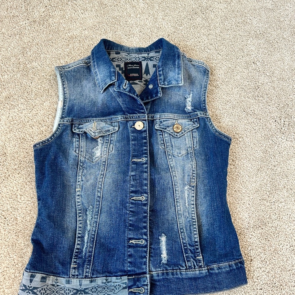Blue Denim Sleeveless Vest